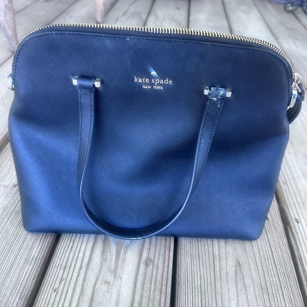 Kate Spade NY Patterson Dr black full zip satchel